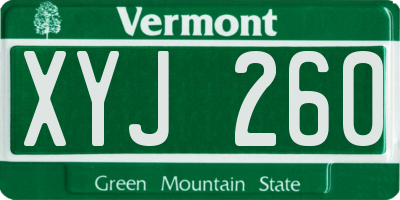 VT license plate XYJ260