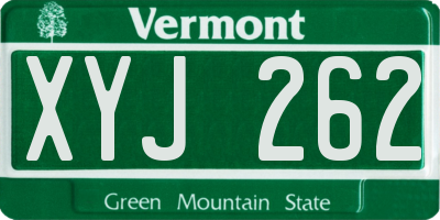 VT license plate XYJ262