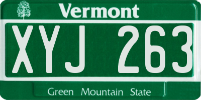 VT license plate XYJ263