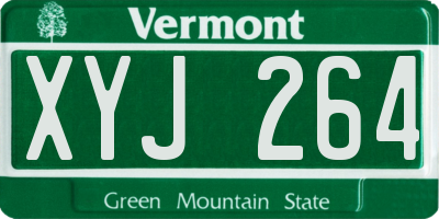 VT license plate XYJ264
