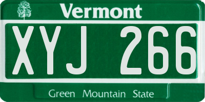 VT license plate XYJ266