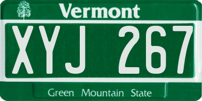 VT license plate XYJ267