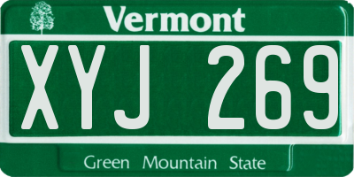 VT license plate XYJ269