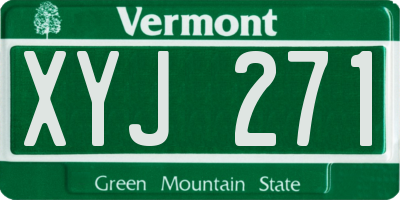 VT license plate XYJ271