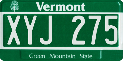 VT license plate XYJ275