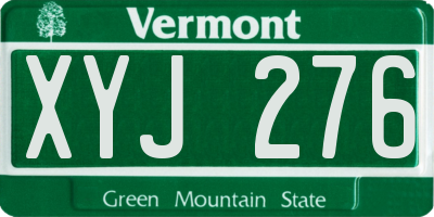 VT license plate XYJ276