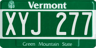 VT license plate XYJ277