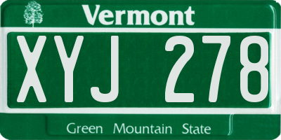 VT license plate XYJ278