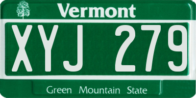 VT license plate XYJ279