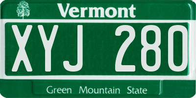 VT license plate XYJ280