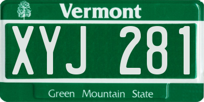 VT license plate XYJ281