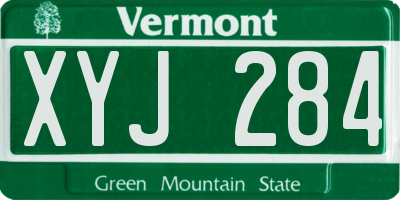 VT license plate XYJ284