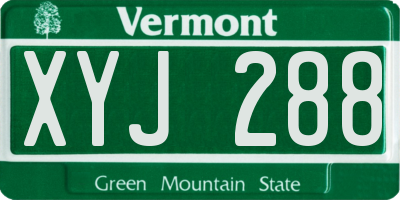 VT license plate XYJ288