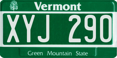 VT license plate XYJ290