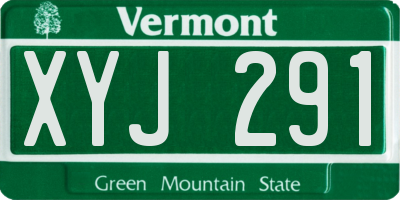 VT license plate XYJ291