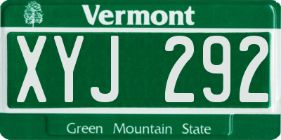 VT license plate XYJ292