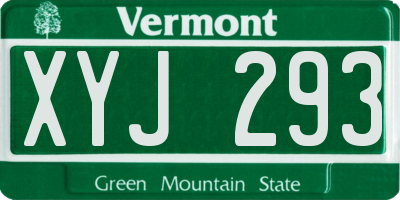 VT license plate XYJ293