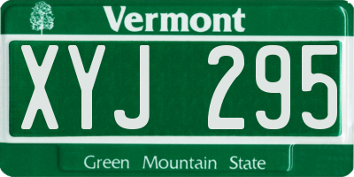 VT license plate XYJ295