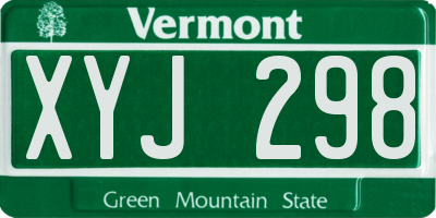 VT license plate XYJ298