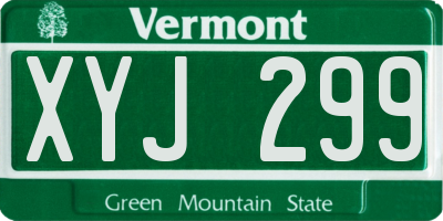 VT license plate XYJ299