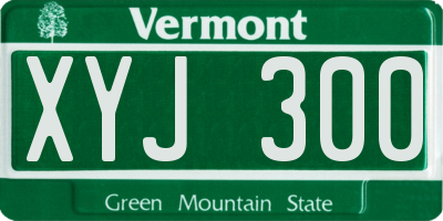 VT license plate XYJ300