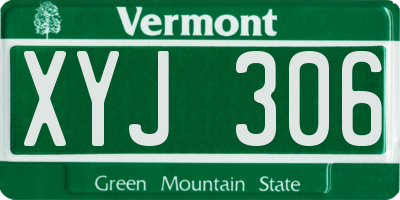 VT license plate XYJ306