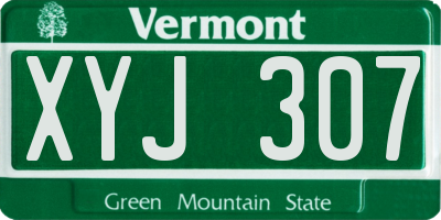 VT license plate XYJ307