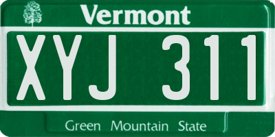 VT license plate XYJ311