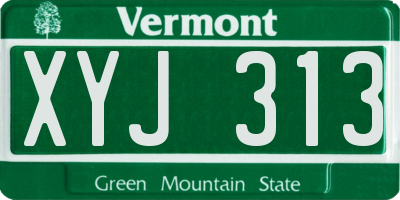 VT license plate XYJ313