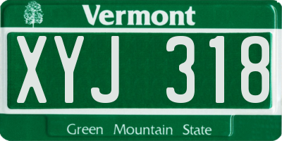 VT license plate XYJ318