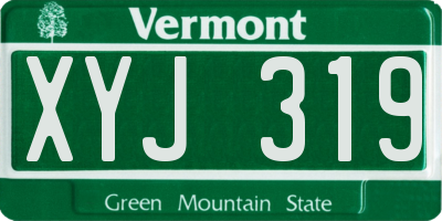 VT license plate XYJ319