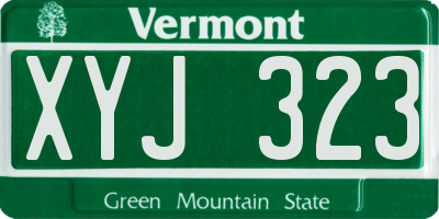 VT license plate XYJ323
