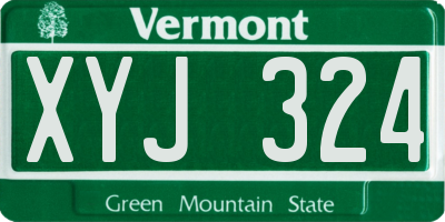VT license plate XYJ324