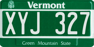 VT license plate XYJ327