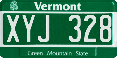 VT license plate XYJ328