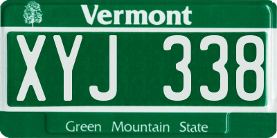 VT license plate XYJ338