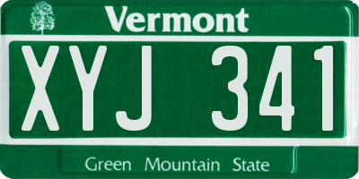 VT license plate XYJ341