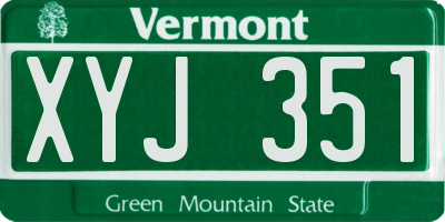 VT license plate XYJ351