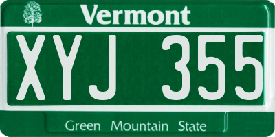 VT license plate XYJ355