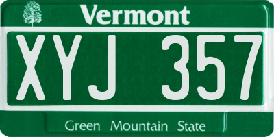 VT license plate XYJ357