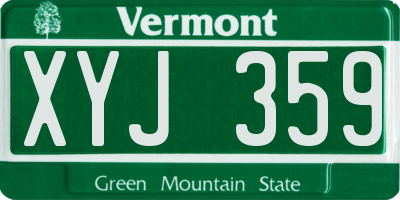 VT license plate XYJ359