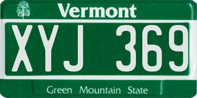 VT license plate XYJ369