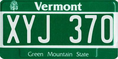 VT license plate XYJ370