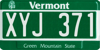 VT license plate XYJ371