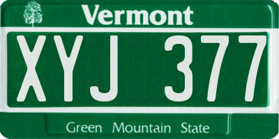 VT license plate XYJ377