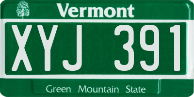 VT license plate XYJ391