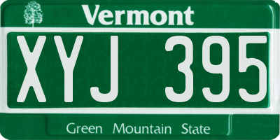 VT license plate XYJ395