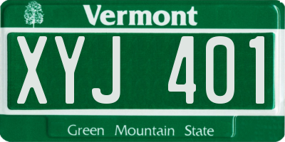VT license plate XYJ401