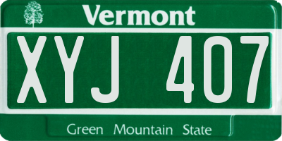 VT license plate XYJ407