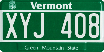 VT license plate XYJ408